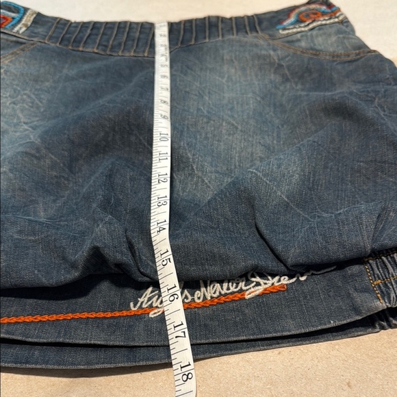 Dark Blue Denim Mini Skirt - Picture 10 of 10